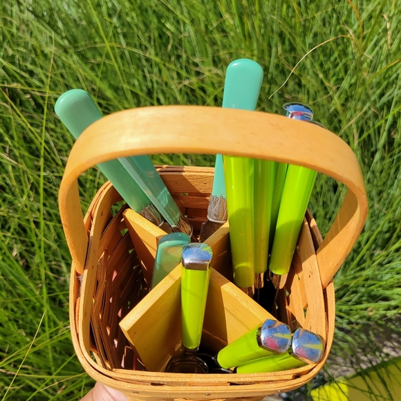 1996 Longaberger Utensil ~ Spoon Basket with Wood  Insert ~ Cottage! ~ - Picture 3 of 16